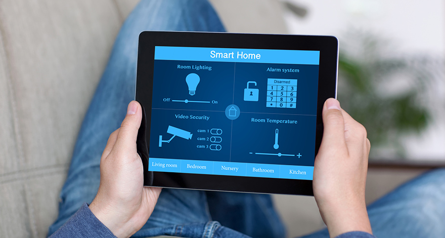 The ability to access and control security components from a mobile device is one of the top smart home trends in Boulder. Close-up of smart home security app.
